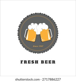  Logo para un pub de cerveza fresca o compañía de cerveza, con texto que destaca su historia desde 1957.
