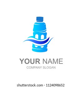logo of fresh drink from mountain water, logo ready to use