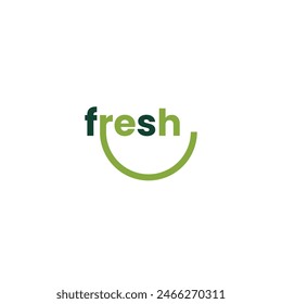 Logo fresh green simple design minimalist with blank background