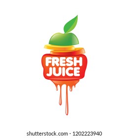 Logo for fresh juice. Vector illustration on white background.