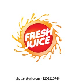 Logo for fresh juice. Vector illustration on white background.