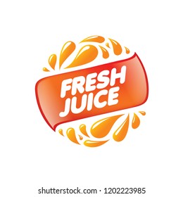 Logo for fresh juice. Vector illustration on white background.