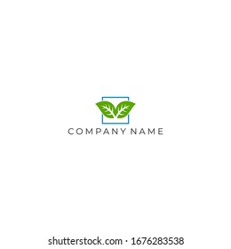 
Logo fresh natural green leaf 