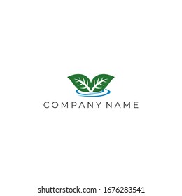 
Logotipo de hoja verde natural fresca 