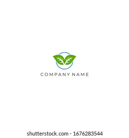 
Logo fresh natural green leaf 
