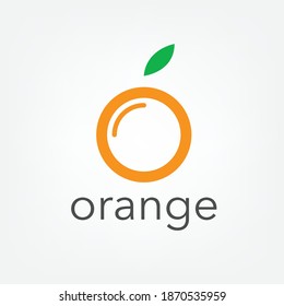logo fresh orange fruit with letter O