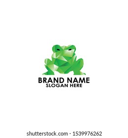 logo frog abstract green design vector