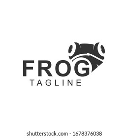 logo frog animal design art vector icon