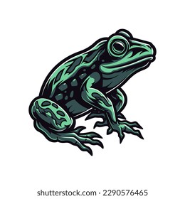 A logo of a frog, designed in esports illustration style 