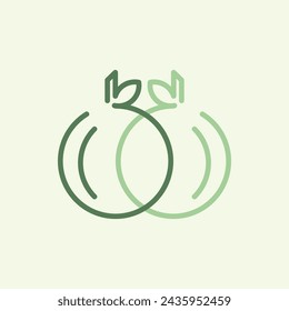 Logo fruit green design template element