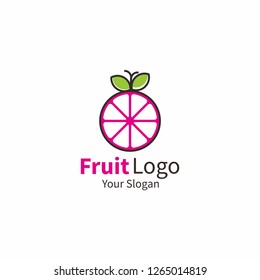 logo fruit lemon pineapple mangosteen Apple simple logo concept