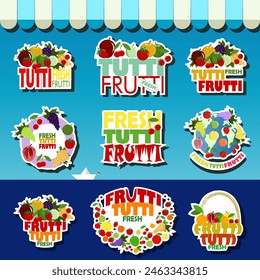 Logo for fruit and vegetable store Fresh tutti frutti