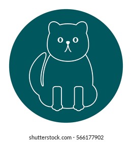 Logo funny cat in a linear style. vector illustration isolated on white background
