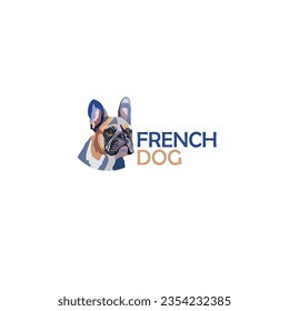 logo with funny frech bulldog  news