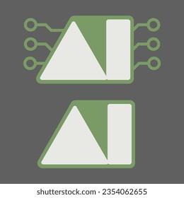 A logo fusing AI and artificial intelligence in vector form, portraying the synergy of innovation and machine intellect.