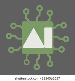 A logo fusing AI and artificial intelligence in vector form, portraying the synergy of innovation and machine intellect.