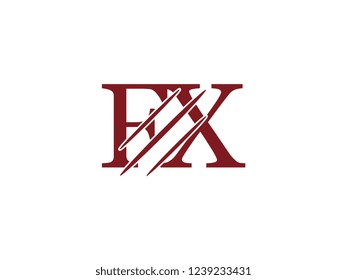 the logo of the FX letter with the style of scratching the incision