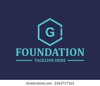 Logo G initial G with heksagon design 