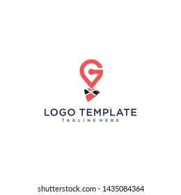 Logo G Point map icon design template