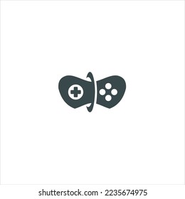 Logo game icon abstract joystick shape  For esport line art gaming logo vector on the white background.