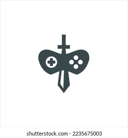 Icono del logotipo forma de joystick abstracto Para el vector del logotipo del juego de arte de la línea de apoyo en el fondo blanco.