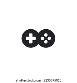 Logo-Game-Symbol abstrakte Joystick-Form Für Kunstgaming-Logo-Vektorgrafik der Linie Esport auf weißem Hintergrund.