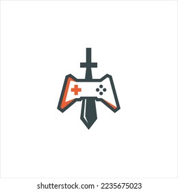 Logo game icon abstract joystick shape  For esport line art gaming logo vector on the white background.