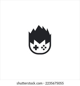 Logo game icon abstract joystick shape  For esport line art gaming logo vector on the white background.