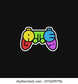 Logo Gamer Joystick Vector Design, Writing that forms a colorful image
