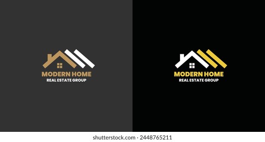 Logo Garis Real Estat. Simple line Real estate logo,House,icon ,Print