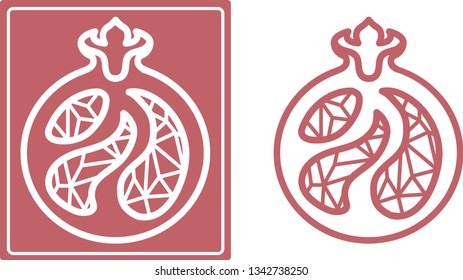 Logo garnet in style of low poly. Geometric vector illustration with mozayka pattern and polygons.
