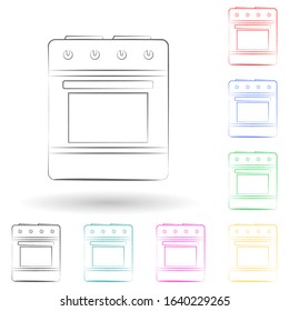 logo gas furnace multi color style icon. Simple glyph, flat vector of electro icons for ui and ux, website or mobile application