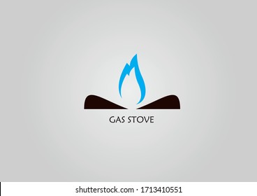 logo gas stove blue fire minimalist