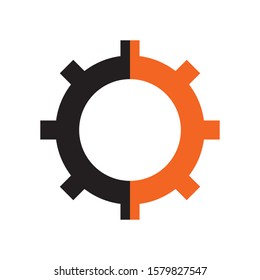 Logo Gear Icon Silhoutte Design