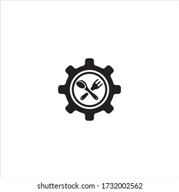 logo gear and simple unique spoon and fork for food stalls