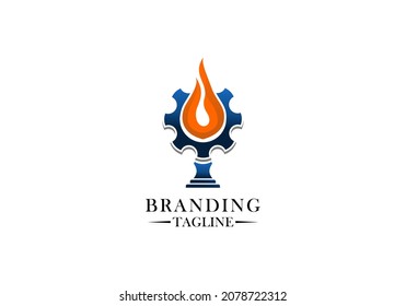 Logo Gear And Workshop Vector Illustration Template With Elegant Design Good For Business And Corporation