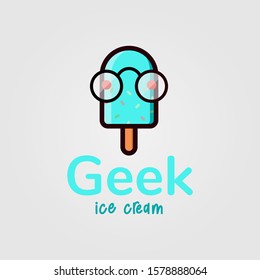 Logo Geek Ice Cream Template Design