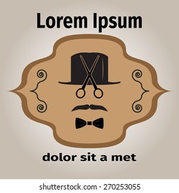 Logo with gentleman, vector illustration