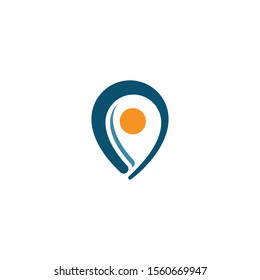 Logo Geo point navigation design. Location Pin map icon
