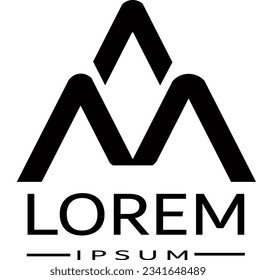 Logo Geometric Black Color Vector
