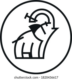 Logo of geometric modern Elephant in circle