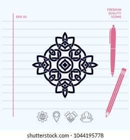 Logo. Geometric oriental arabic pattern. Element for your design