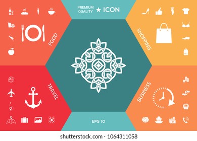 Logo. Geometric oriental arabic pattern. Element for your design