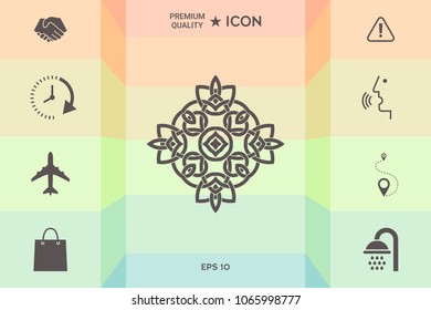 Logo. Geometric oriental arabic pattern. Element for your design