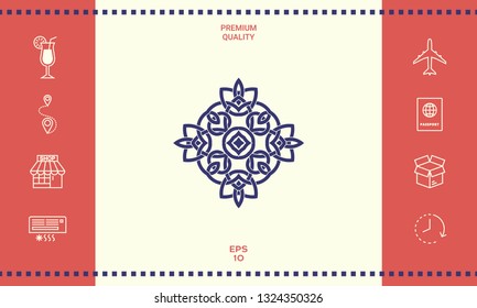 Logo. Geometric oriental arabic pattern. Element for your design