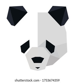 logo geometric panda flat design