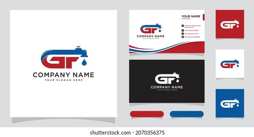Logo GF Simple Creative Design, Vector illustration with business card design.