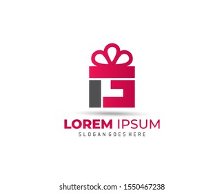 Plantilla de regalo de logotipo. Letra G en la caja para regalo. El diseño conceptual presenta emblemas y signos. Icono de la caja de regalo Color marrón. Logo o icono de visión creativa para tienda, tarjeta.