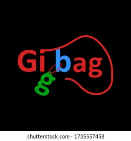 logo of a gigbag with label  surrounding it. fun design perfect for many businesses
