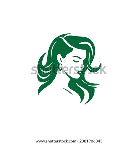 Logo of girl icon vector isolated woman silhouette female design vector